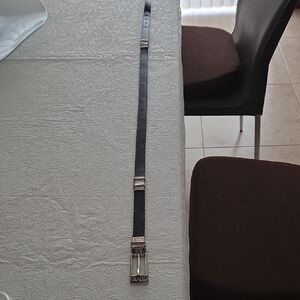 Women's Black & Brown Croc Reversible Leather Belt